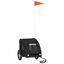 vidaXL Remolque de bicicleta para perros hierro y tela Oxford negro, , large indicador imagen numero 1