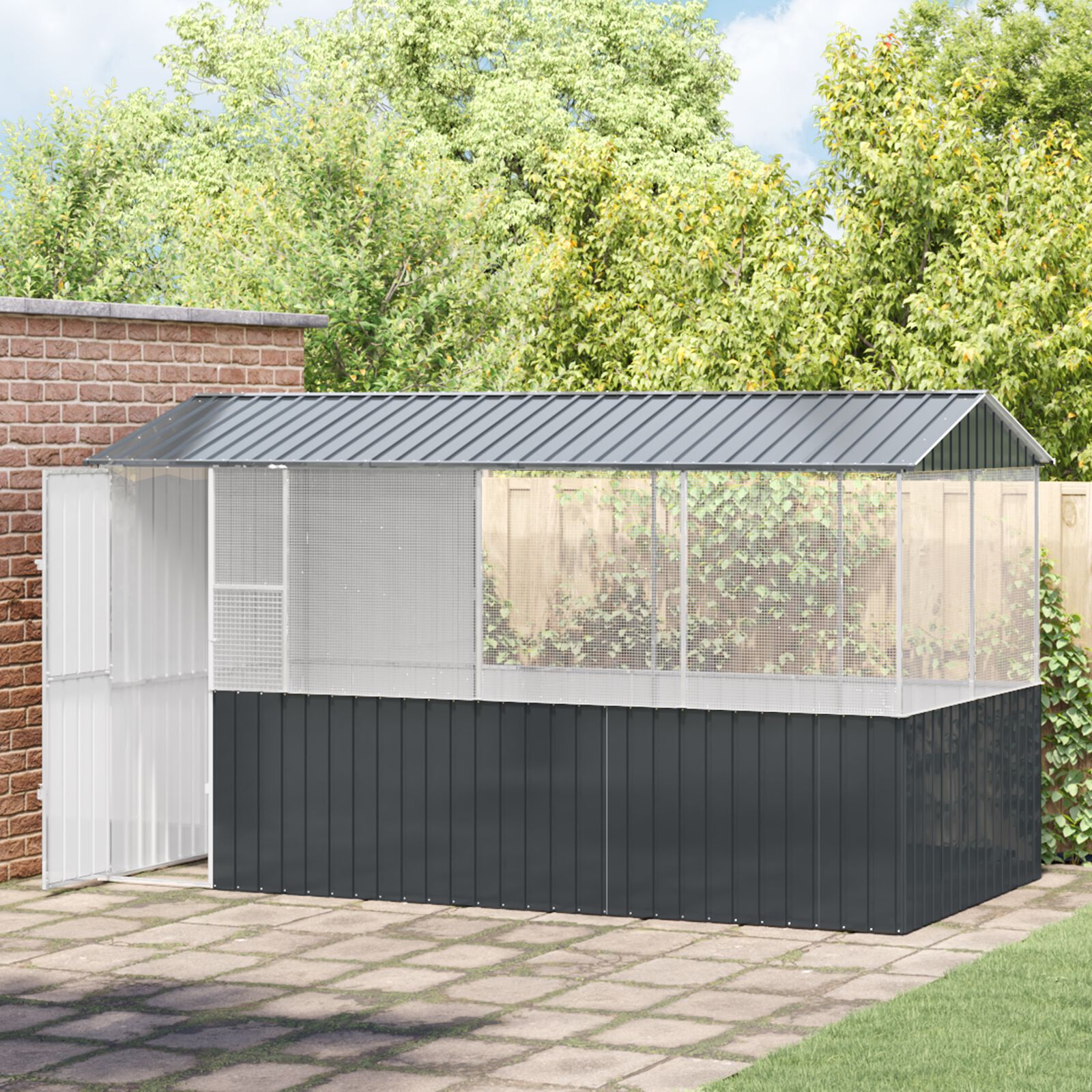 VidaXL Jaula Acero Galvanizado Antracita para pájaros thumbnail