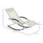 Outsunny Conjunto de 2 Mecedoras para Jardín Tumbonas Mecedoras con Reposacabezas Reposabrazos Carga 120 kg para Playa Patio Terraza 63x144x84 cm Beige, , large indicador imagen numero 3