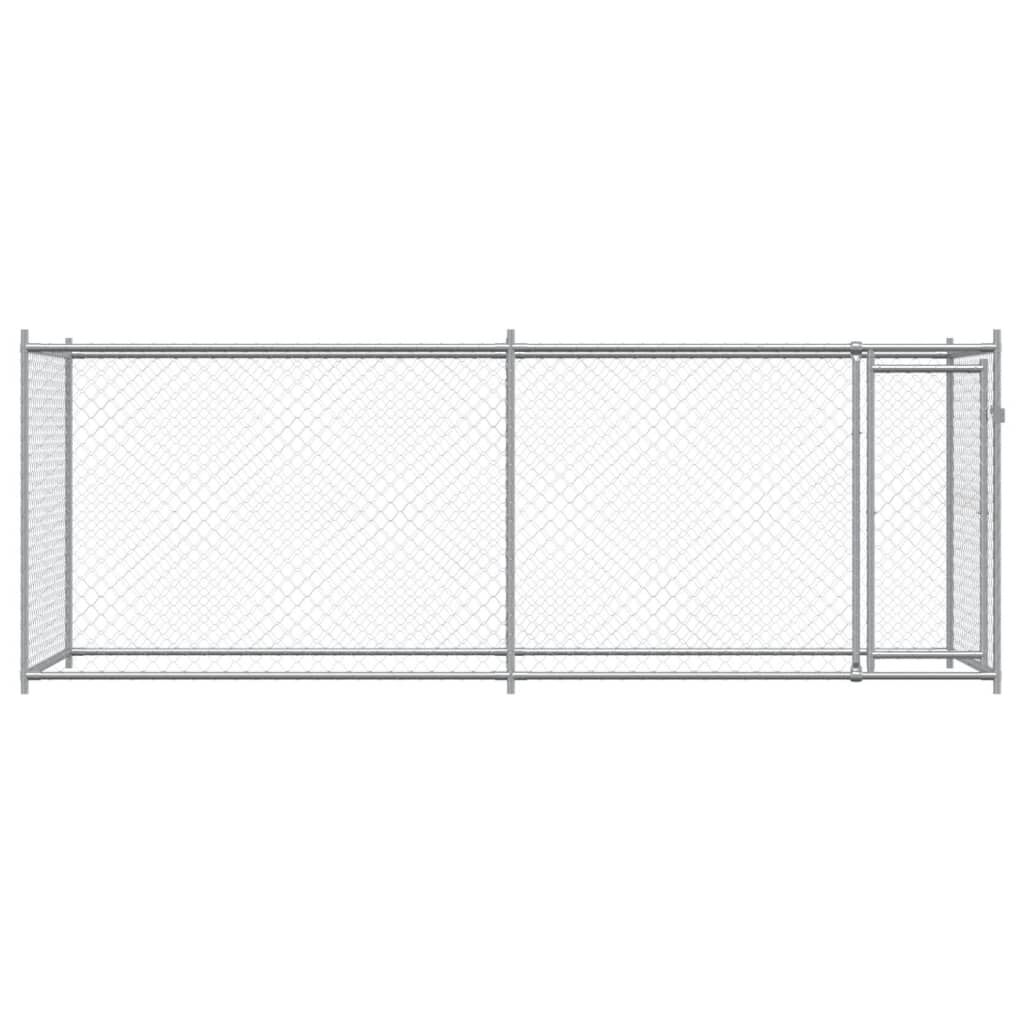 vidaXL Jaula de perros con puerta acero galvanizado gris 10x2x1,5 m, , large Imagen numero 24