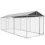 PawHut Perrera Jaula de Exterior para Perros Parque para Perros con 1 Puerta Marco de Acero Toldo Impermeable y Anti-UV 600x230x230 cm Plata, , large indicador imagen numero 1
