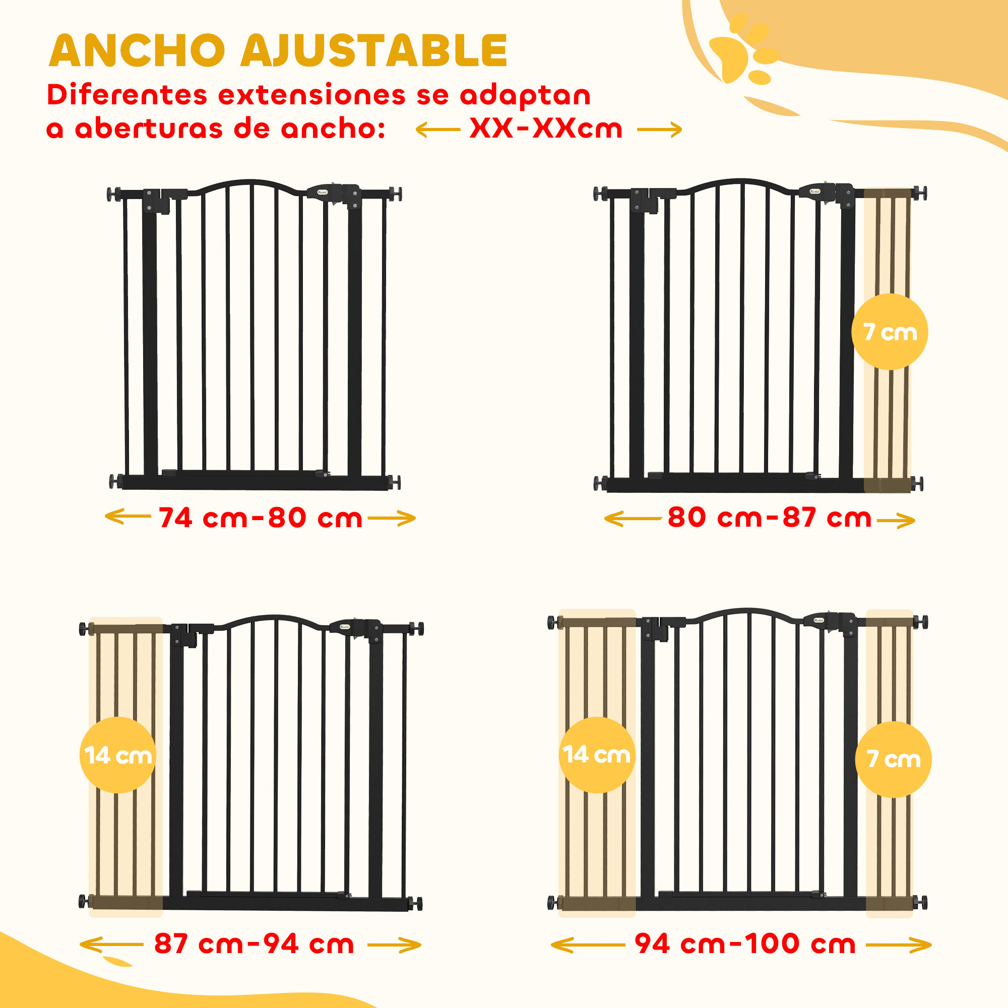 PawHut Barrera para Perros Negro, , large Imagen numero 12