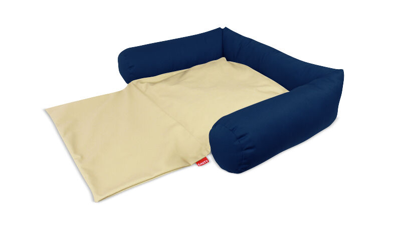 Gauty Cama para Perros y Gatos  Tela de sarga - Azul oscuro y beige, , large Imagen numero 1