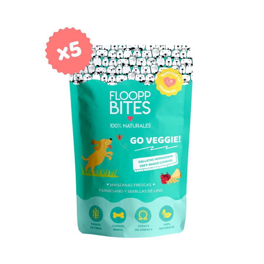Pack de galletas naturales FlooppBITES Go Veggie! para perros, , large Imagen numero 1