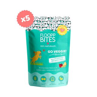 Pack de galletas naturales FlooppBITES Go Veggie! para perros