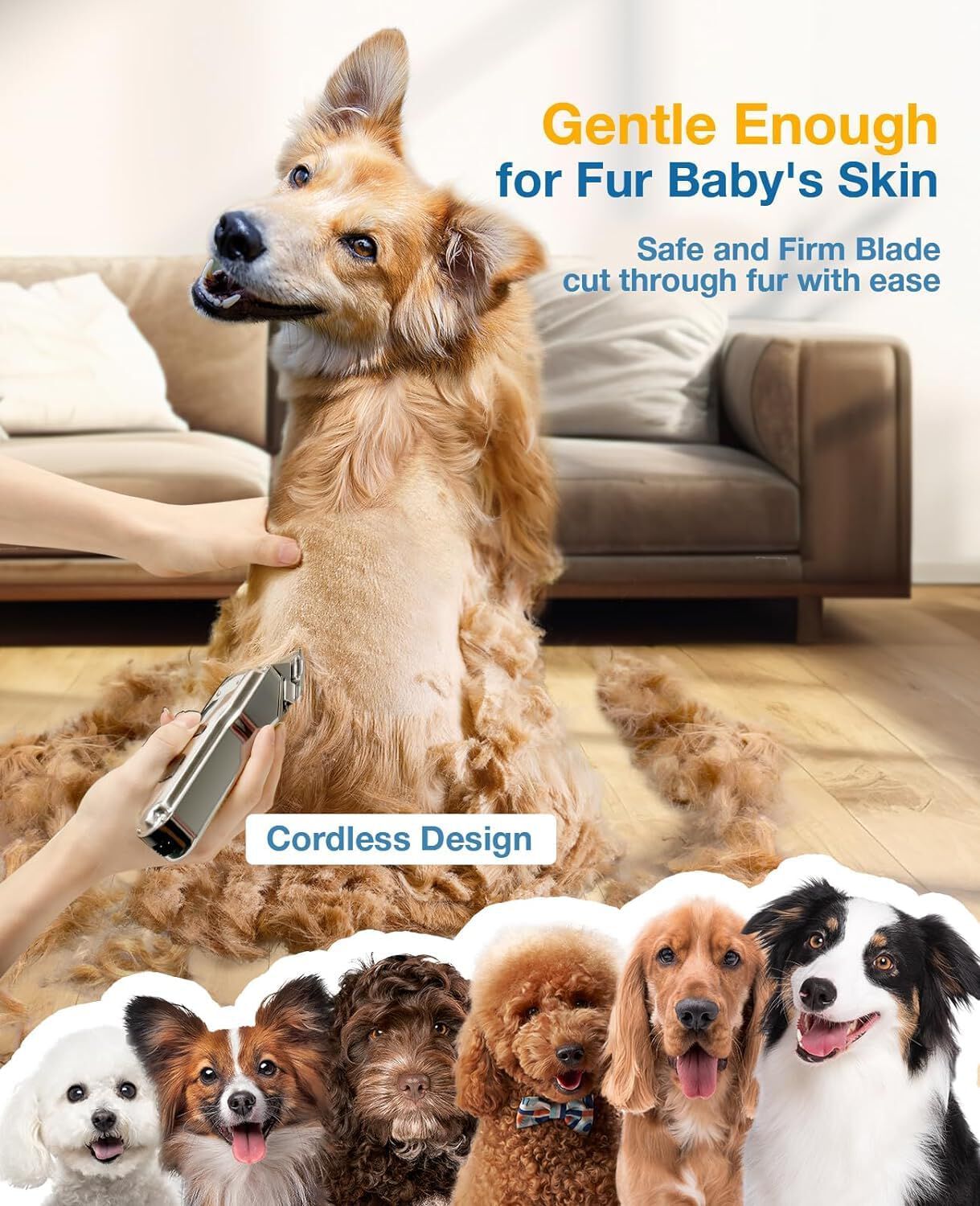 Oneisall - Cortapelos para perros - Recortador de animales - Cortapelos - Inal&aacute;mbrico - Recargable, , large Imagen numero 2