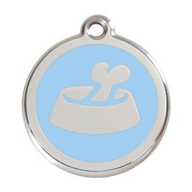 Red Dingo Placa identificativa Acero Inoxidable Esmalte Hueso en Cuenco Azul Claro para perros