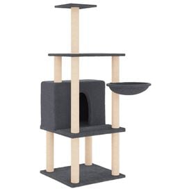vidaXL Rascador Postes de sisal Gris Oscuro 132 cm para gatos
