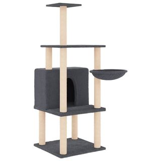vidaXL Rascador Postes de sisal Gris Oscuro 132 cm para gatos
