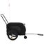vidaXL Remolque de bicicleta mascotas hierro tela Oxford negro, , large indicador imagen numero 9