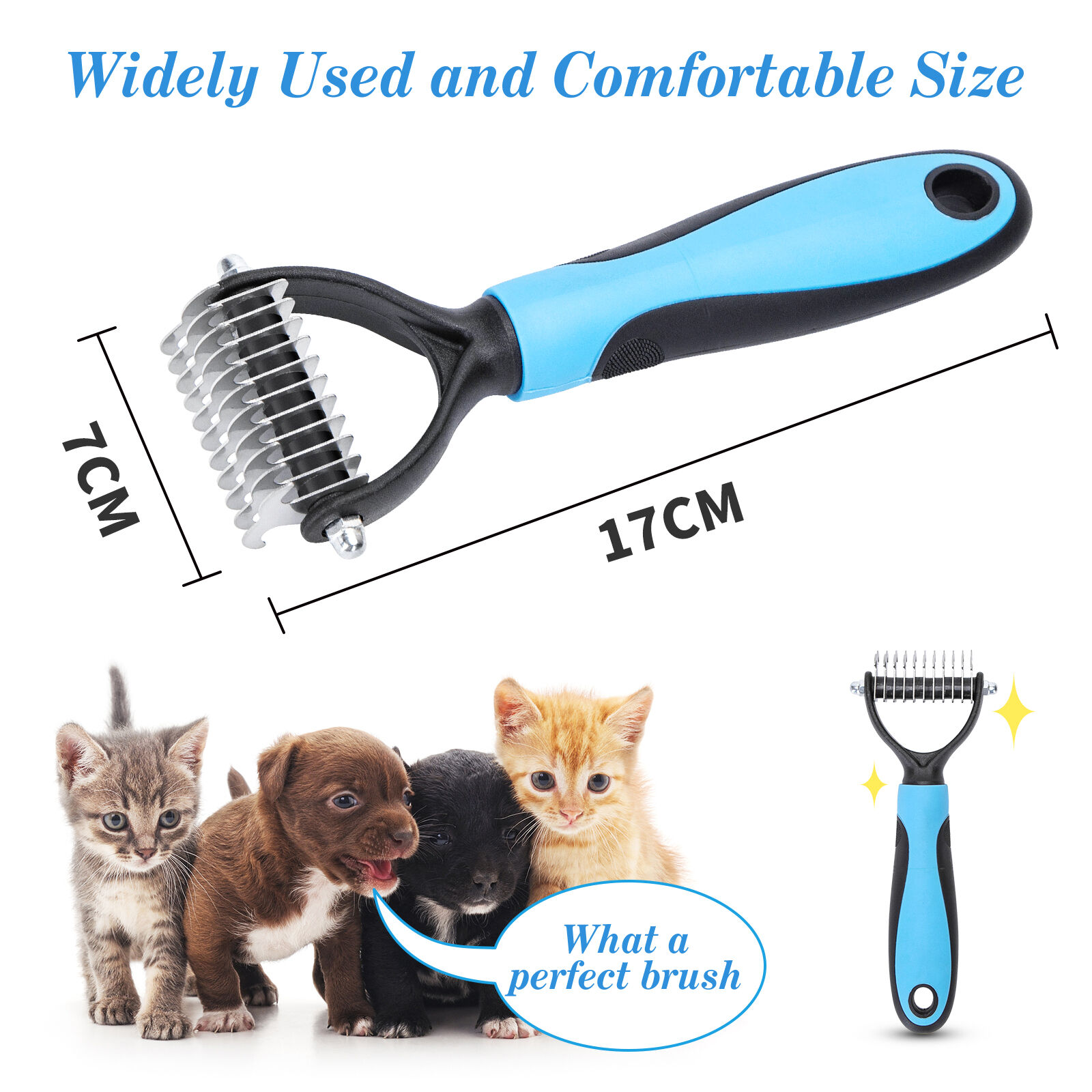 Cepillo Perro de Pelo Largo, Peine Perro Gato, Rastrillo Perro Cepillo Deslanador Perros, Peine y Elimina el subpelo y los enredos, , large Imagen numero 2