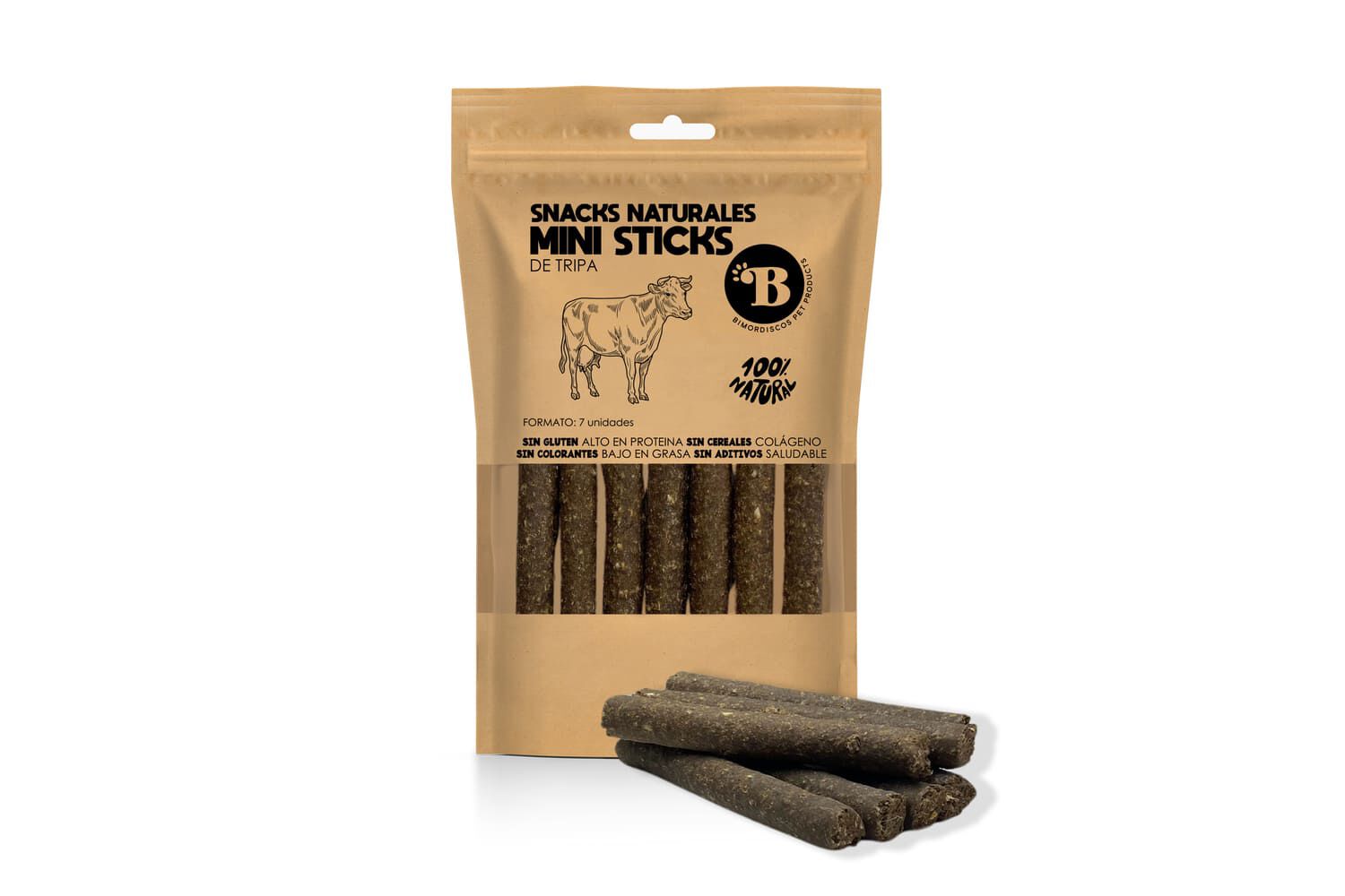 BIMORDISCOS Mini Barritas para Perros y Gatos - Tripa de Ternera, , large Imagen numero 3