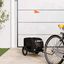 vidaXL Remolque de bicicleta para perros hierro y tela Oxford negro, , large indicador imagen numero 10