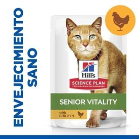 Hill's Science Plan Youthful Vitality Adult Mature 7+ Pollo en Salsa sobre para gatos