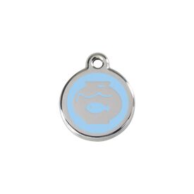 Red Dingo Placa identificativa Acero Inoxidable Esmalte Pecera Azul Claro para gatos
