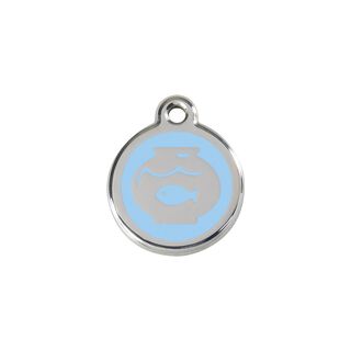 Red Dingo Placa identificativa Acero Inoxidable Esmalte Pecera Azul Claro para gatos