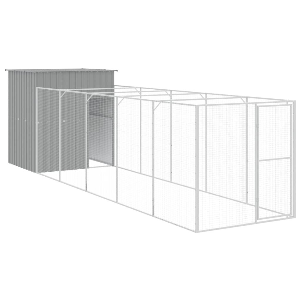 vidaXL Caseta perro corral acero galvanizado gris claro 165x1271x181cm, , large Imagen numero 23