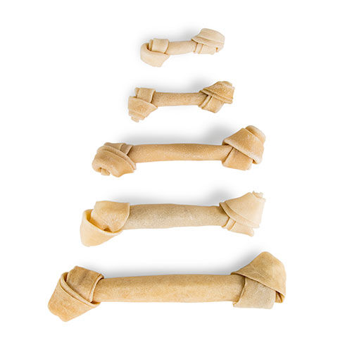 Criadores Hueso de Cuero Prensado con nudos snack natural para perros