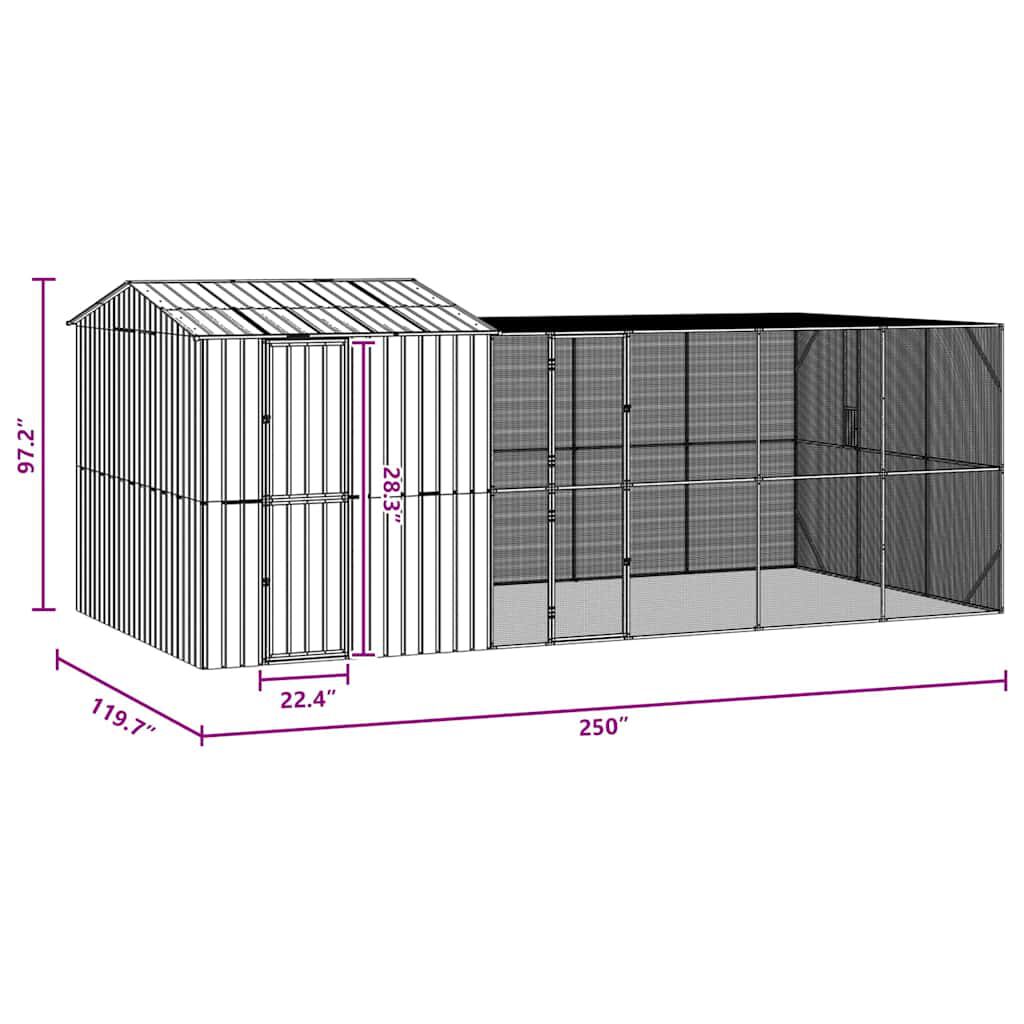 vidaXL Jaula para Aves Antracita 425 x 304 x 247 cm Acero galvanizado, , large Imagen numero 25