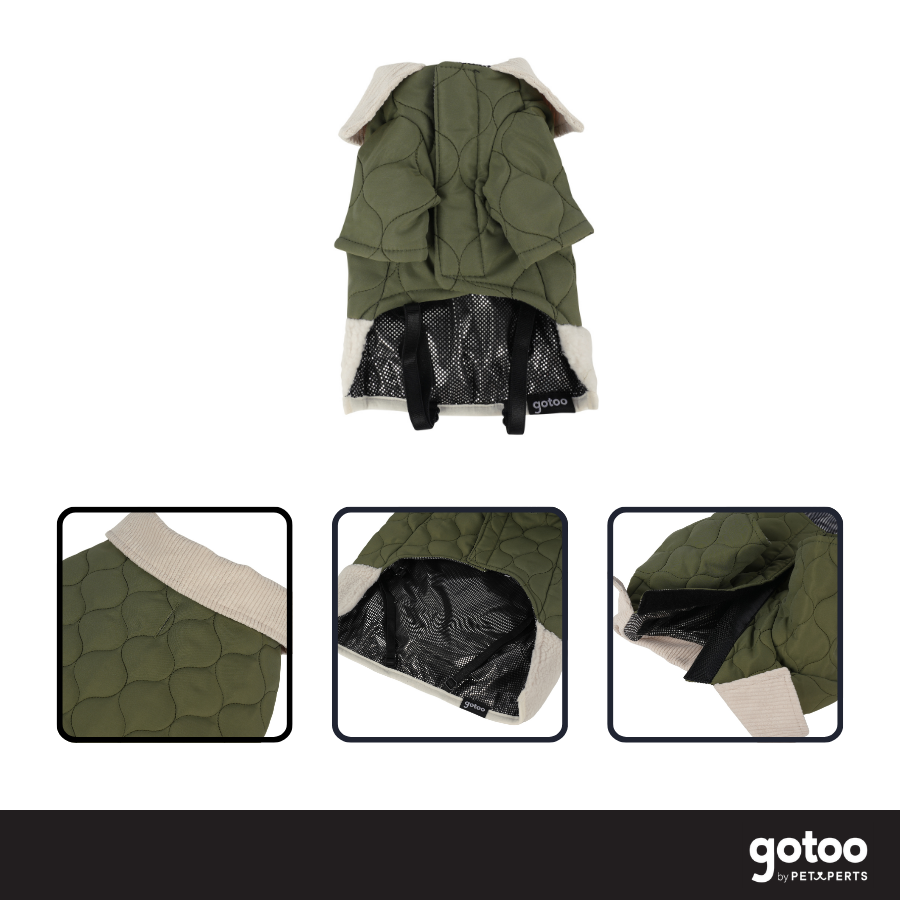 Gotoo Abrigo Acolchado Verde para perros, , large Imagen numero 3