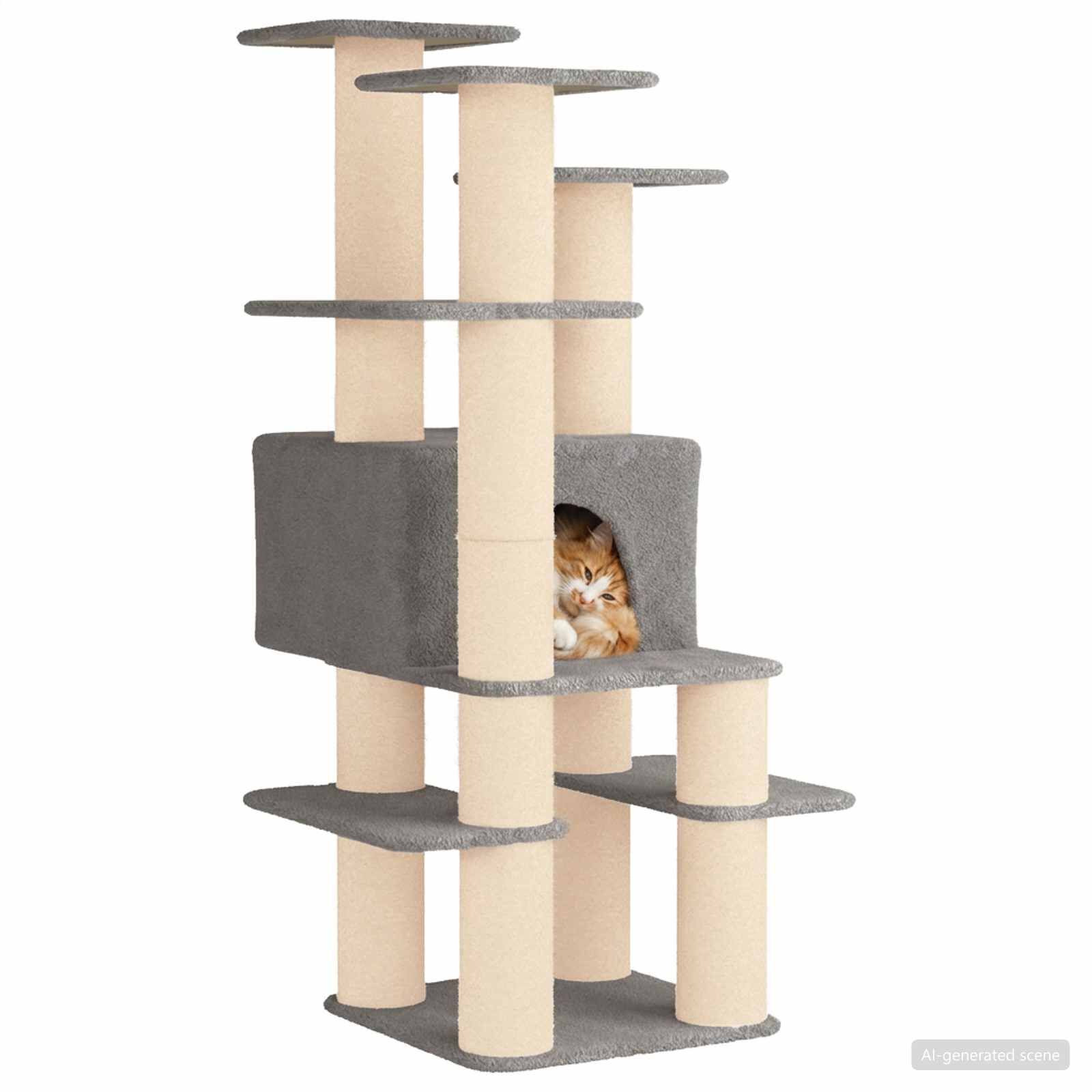 vidaXL &Aacute;rbol para gatos con postes de sisal Muebles Gatos &Aacute;rbol Interior, , large Imagen numero 3