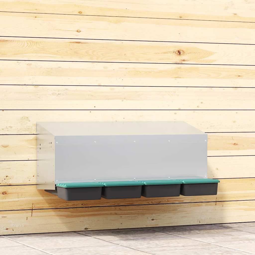 vidaXL Nido para gallinas de acero galvanizado para montar en la pared thumbnail