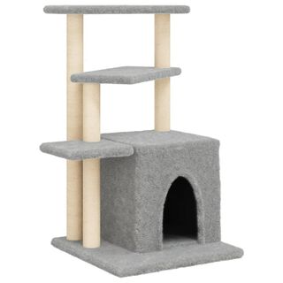 vidaXL Rascador con postes de sisal gris claro para Gatos 