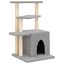 vidaXL Rascador para gatos con postes de sisal gris claro 83,5 cm, , large indicador imagen numero 1