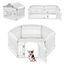 COSTWAY Corral de Mascotas de 6 Paneles, Valla Plegable de Plástico con Puerta de Cierre Seguro, Ideal para Perros Pequeños y Medianos, Interior y Exterior, Blanco, , large indicador imagen numero 1