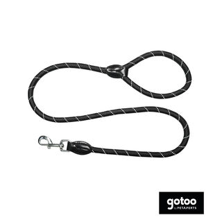 Gotoo Correa de cuerda reflectante negra para perros