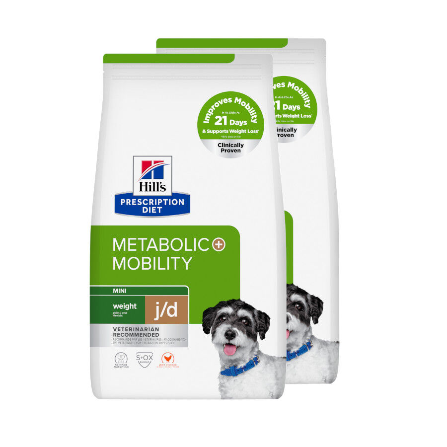 2 x 6 kg Hill's Prescription Diet Metabolic + Mobility Mini j/d pienso para perros &iexcl;Pack ahorro!, , large Imagen numero 1