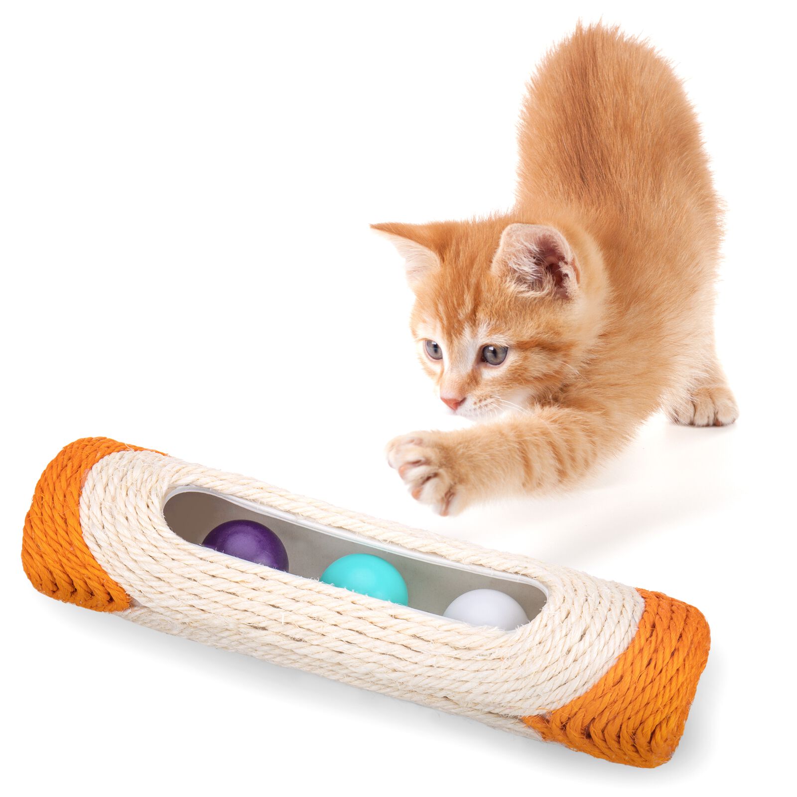 Juguete rascador para gatos con 3 pelotas internas, , large Imagen numero 3