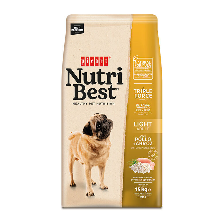 Nutribest Adult Light Pollo y Arroz pienso para perros