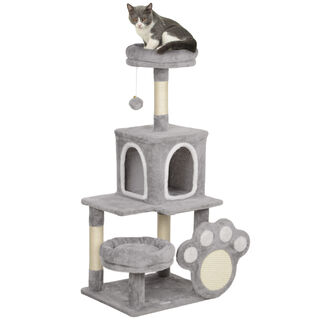 PawHut Árbol Rascador gris claro para Gatos