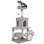 PawHut Árbol Rascador para Gatos 110 cm Árbol para Gatos Torre para Gatos con Nidos Cueva Plataforma Almohadilla de Rascado Bola Colgante Gris Claro, , large indicador imagen numero 1