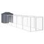 vidaXL Caseta perros con tejado acero galvanizado gris 117x609x123 cm, , large indicador imagen numero 13