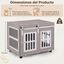COSTWAY Jaula para Perros con Mesa Auxliar, Casa para Perros Interior con Puerta Corrediza, Mueble Jaula para Mascotas Medianas y Grandes, Capacidad hasta 30 kg, 80 x 56 x 62,5 cm, Gris, , large indicador imagen numero 5