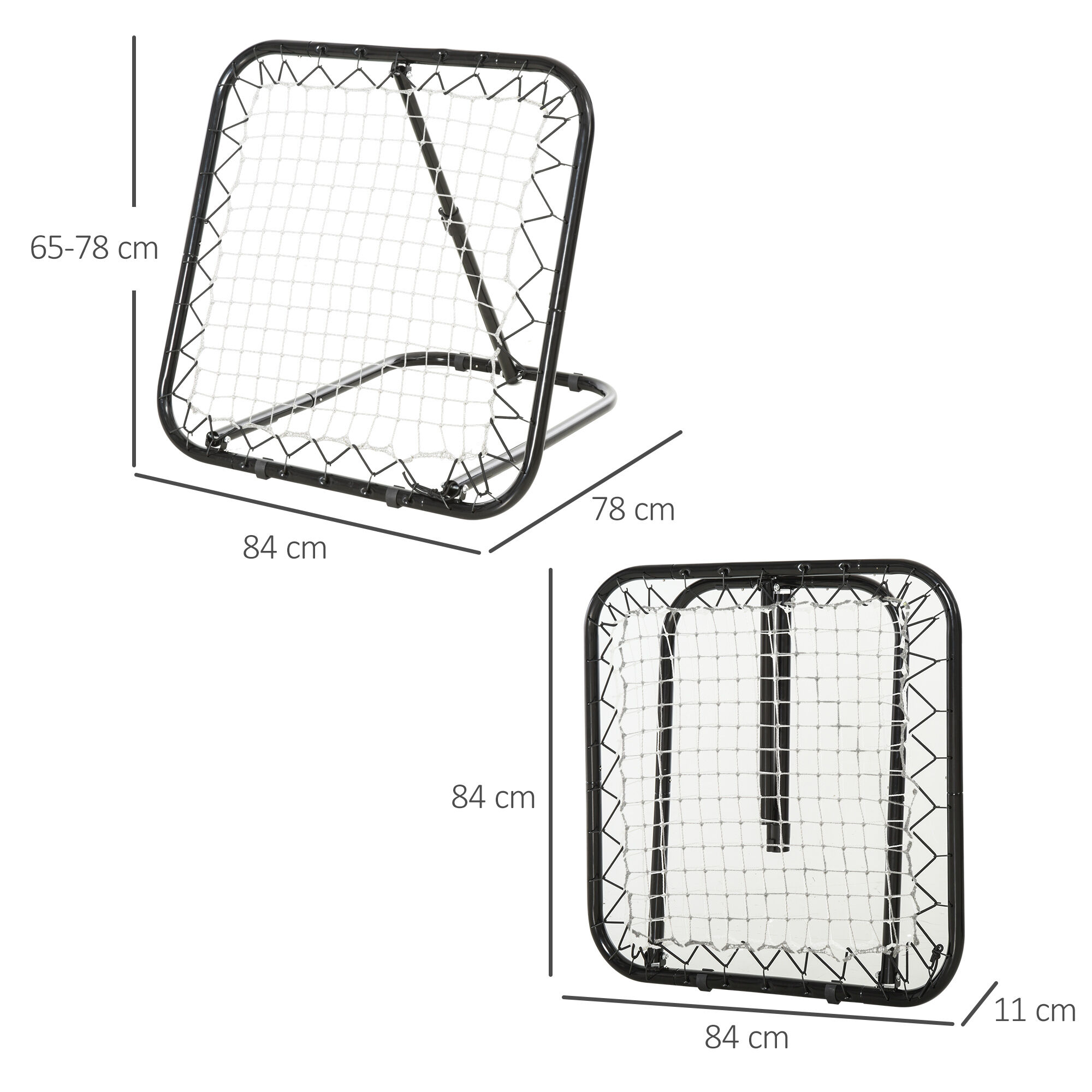 HOMCOM Red de Rebote negra Plegable y Ajustable en &Aacute;ngulo de 5 Niveles para Entrenamiento, , large Imagen numero 3