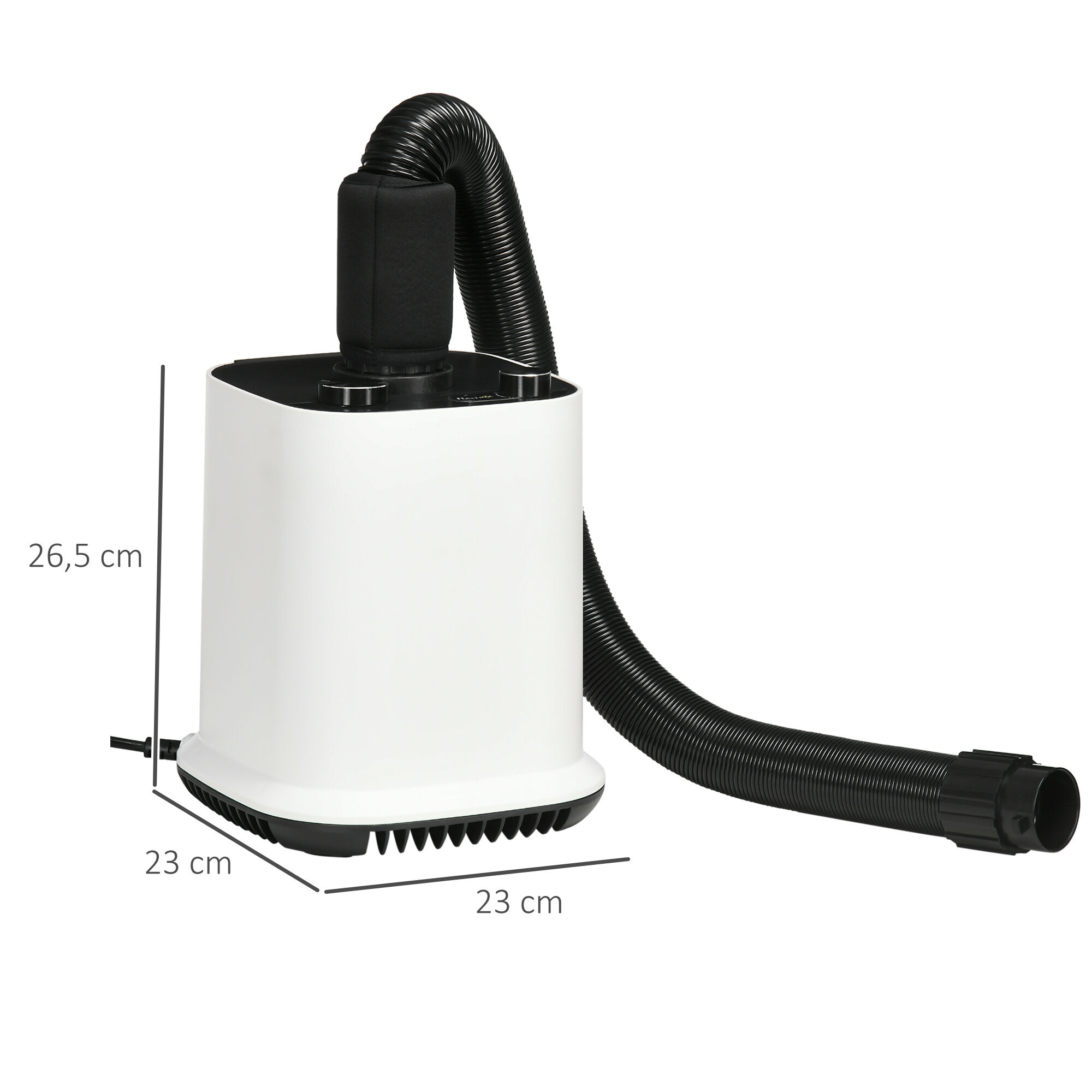 PawHut Secador de Pelo para Perros 2000W con Soplador para Mascotas Profesional con Temperatura Ajustable Velocidad Continua Manguera 1,2m 4 Boquillas 23x23x26,5 cm Blanco., , large Imagen numero 3