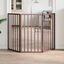 vidaXL Puerta para perros plegable 3 paneles madera álamo marrón 150cm, , large indicador imagen numero 7