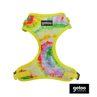 Gotoo Arnes ajustable estampado tie die amarillo para perro
