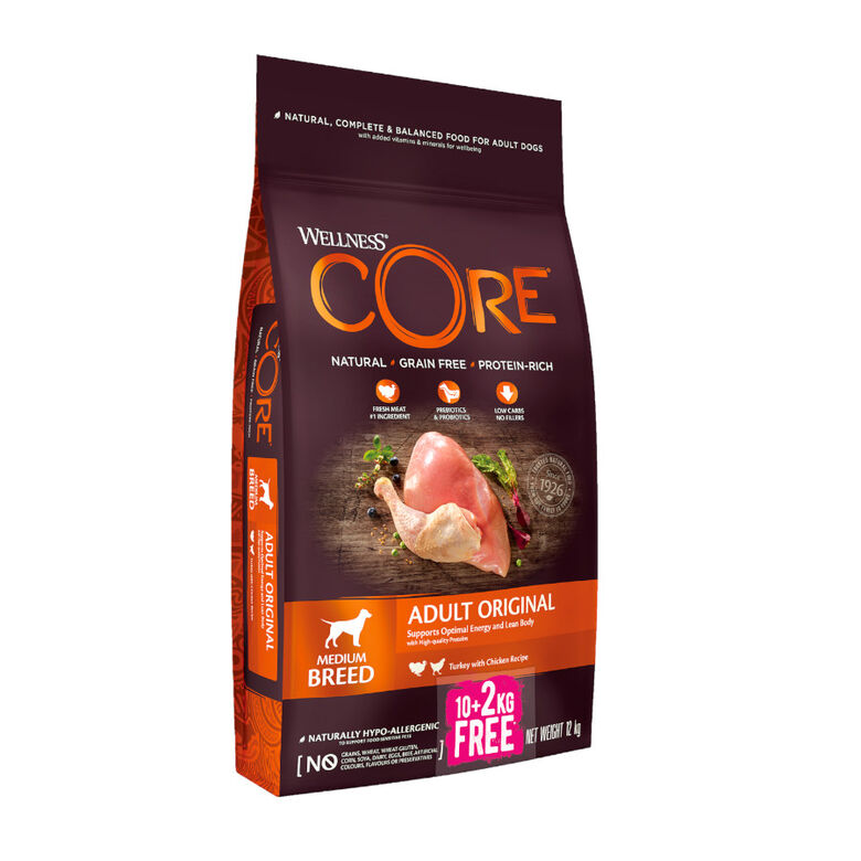 Wellness Core Adult Medium Original Pavo y Pollo pienso para perros thumbnail