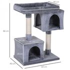 Rascador con 2 cajas plataforma PawHut color Gris, , large image number null