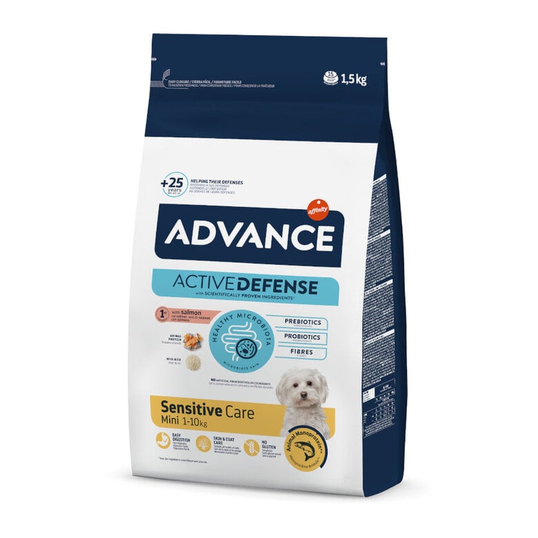 1.5 kg Advance Active Defense Mini Sensitive Salmón y Arroz pienso para perros