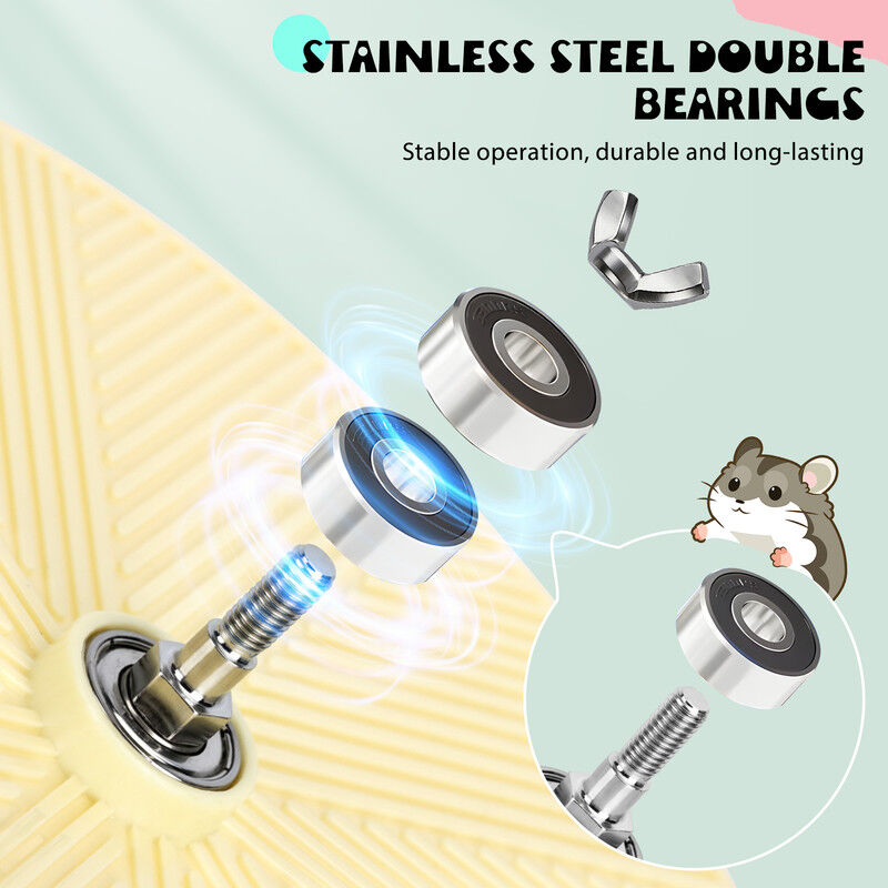Nobleza Rueda de Ejercicio para H&aacute;mster de 22 cm &ndash; Silenciosa, Altura Ajustable, Base Antivuelco y Pista sin Costuras &ndash; Accesorios para Jaula de Sirios, Gerbos y Erizos, , large Imagen numero 2