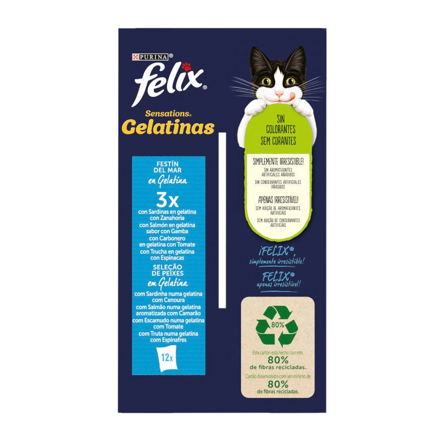 Felix Sensations Festín del Mar sobres en gelatina para gatos thumbnail