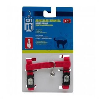 Arnés de nylon ajustable para gatos color Rojo