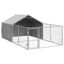 vidaXL Caseta perros exterior con corral 4x3x1,9 m acero galvanizado, , large indicador imagen numero 16