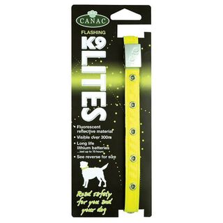 Collar con luz para perros color Amarillo Reflectante