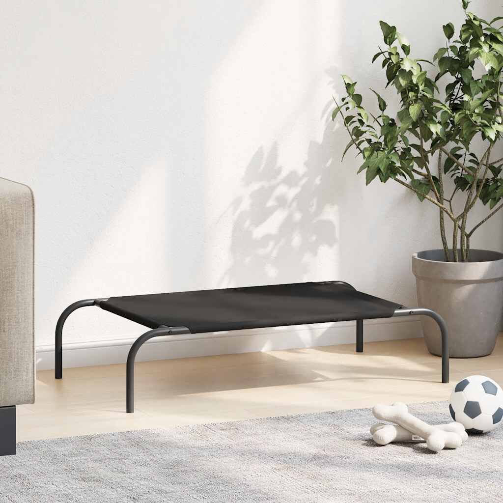 vidaXL Cama elevada para perros negra tela Oxford y acero, , large Imagen numero 8